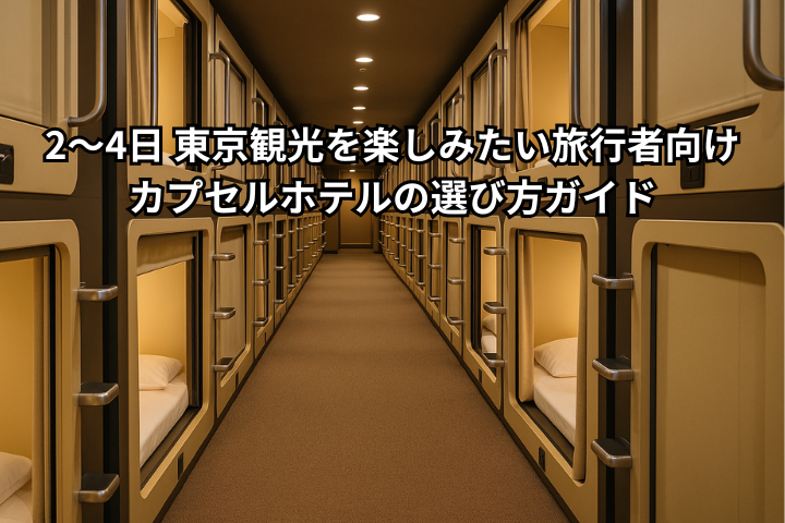 2〜4日 東京観光を楽しみたい旅行者向け｜カプセルホテルの選び方ガイド